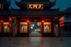 奇幻片《镜中旅人》剧照，镜面里倒映出的另一条街